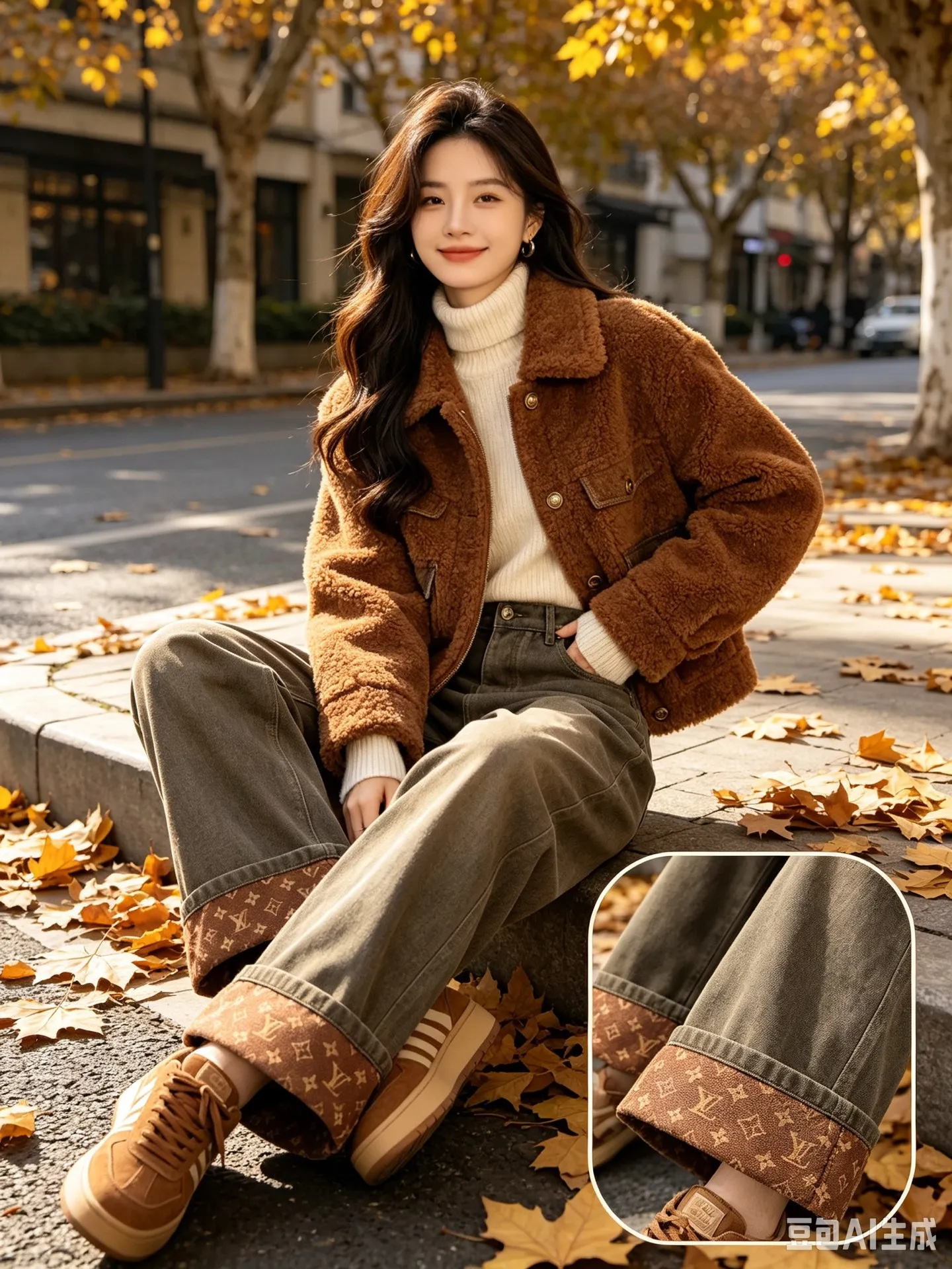Louis Vuitton/Louis Vuitton trousers turn-down presbyopic jeans